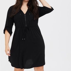 Black Drawstring Shirt Dress Torrid Size 1